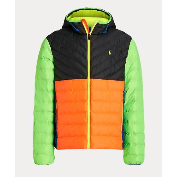 Polo Ralph Lauren NWT Men’s Performance Packable Neon Hooded Puffer Jacket M